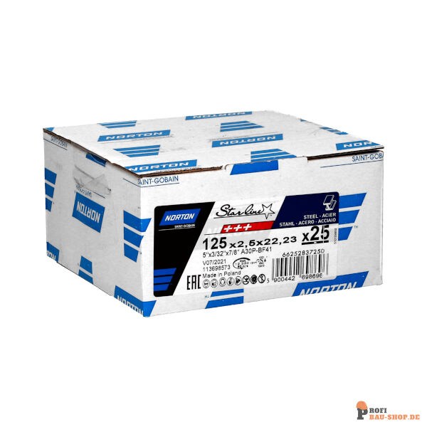 nortonschleifmittel/NORTON_schleifmittel_66252837250 Norton Starline Metal Cutting Disc 125x2.5x22.23 GRIT 30_133751